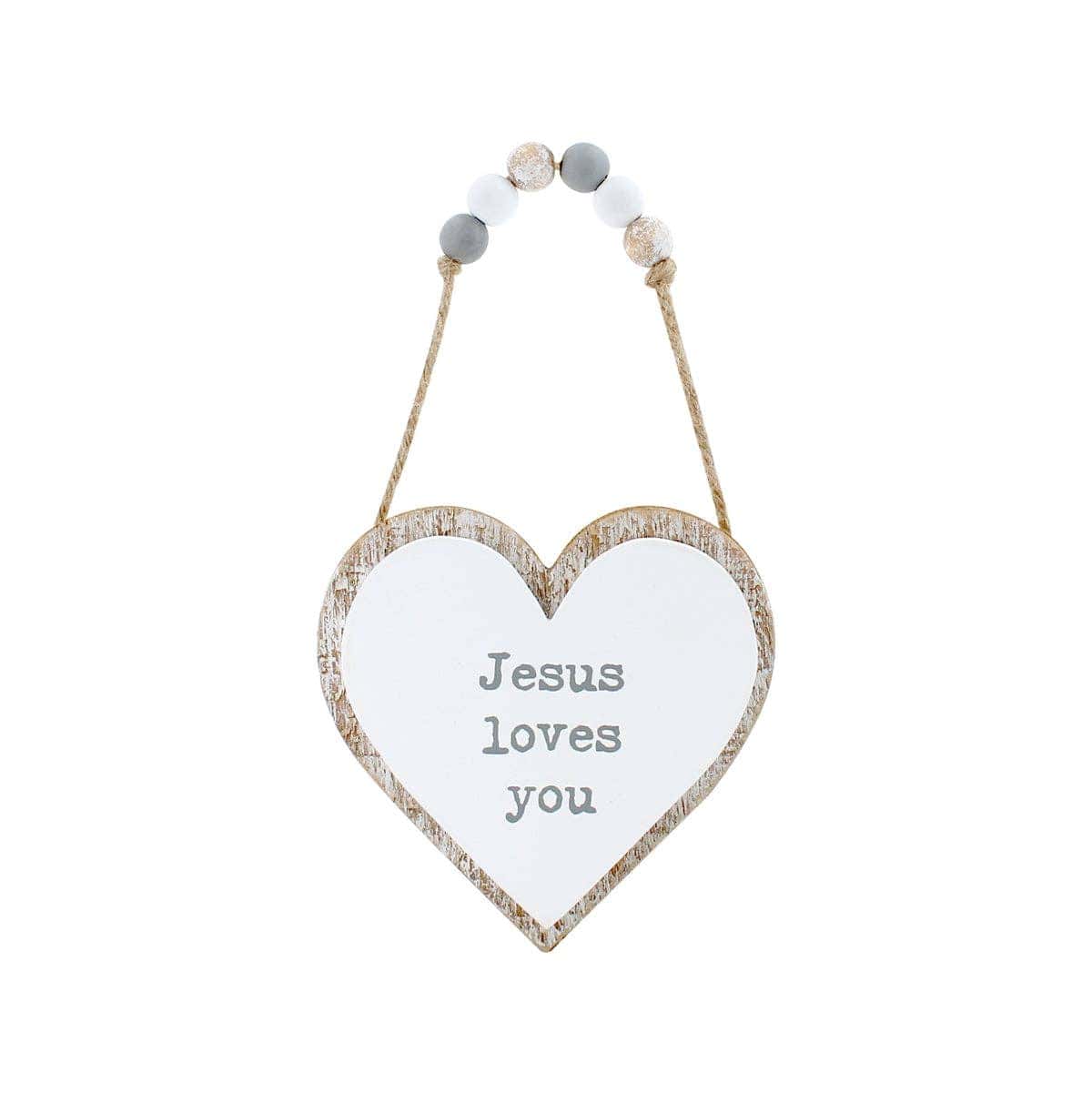 Jesus Loves 3D Heart w/ Beads