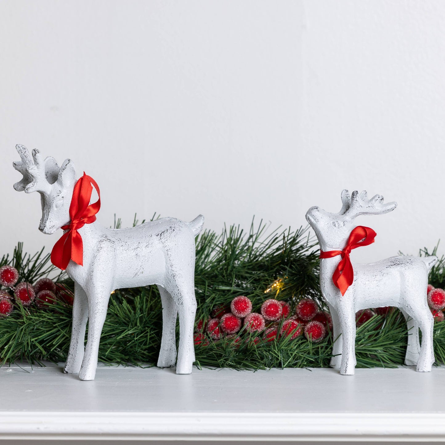 Metal 6.69" Christmas Big Little Reindeer Set 2 DS