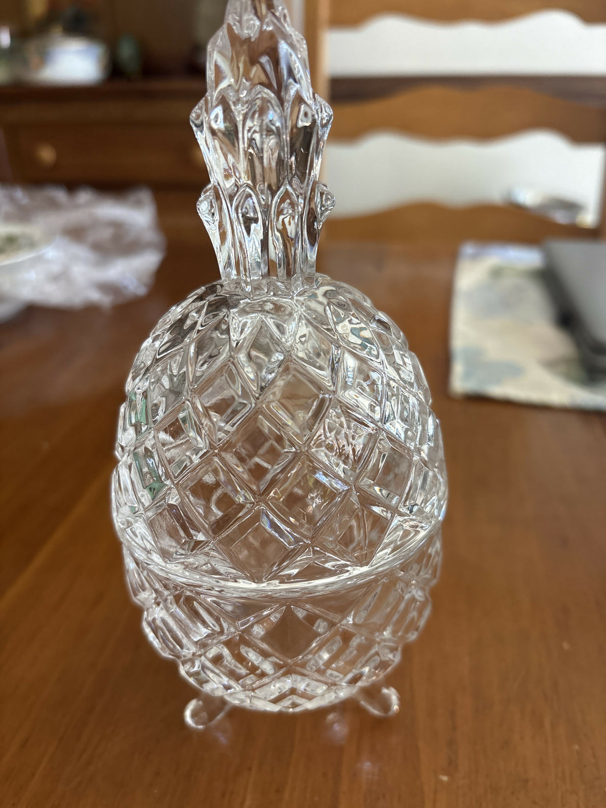 Glass pineapple dish