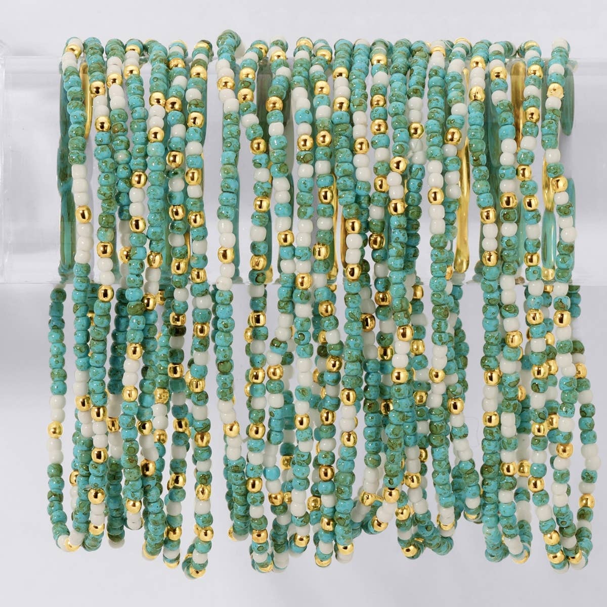 Faux Stone Assorted 2mm stretch Seed Bead bracelets