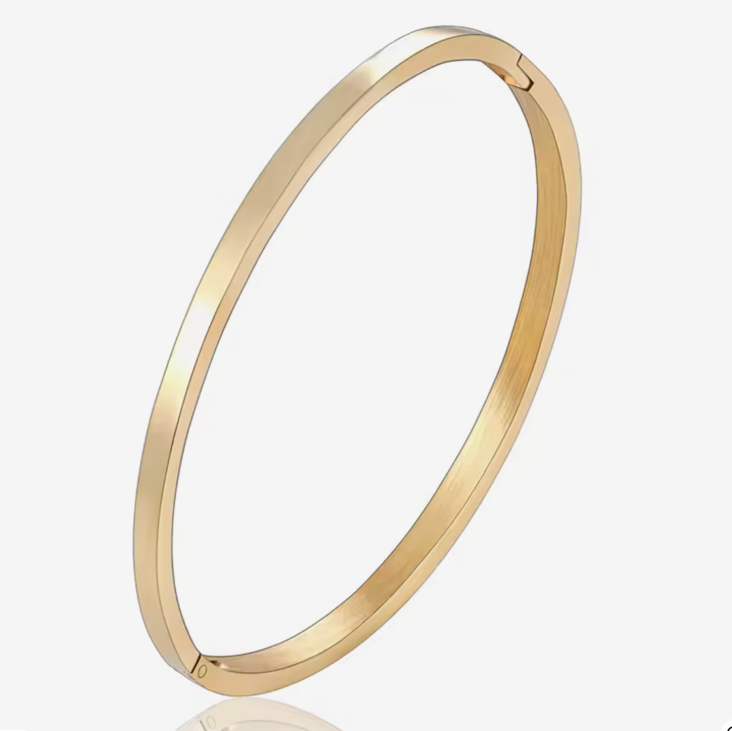 Gwen-Hinge Bangle 14K Gold Waterproof PVD