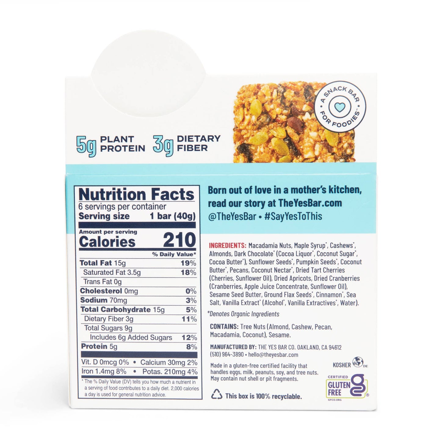 Macadamia Cherry Chocolate - Premium Real Food Snack Bar