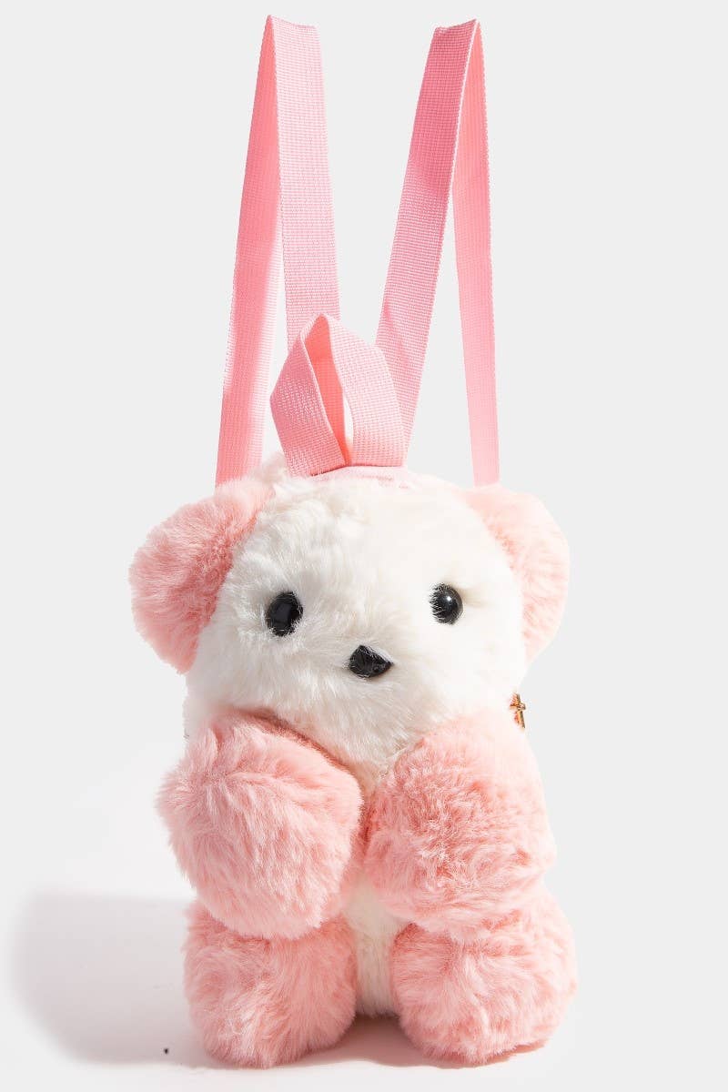 Pink Furry Puppy Backpack