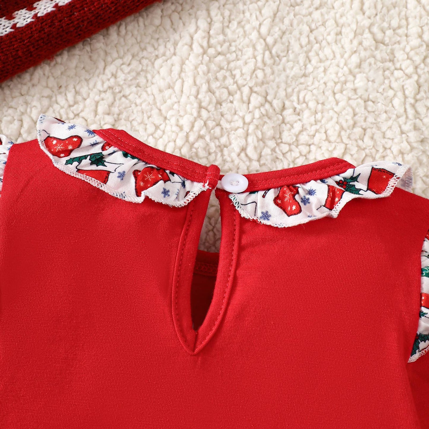 Baby Girl Christmas Tree Ruffle Romper (Non PatPat)