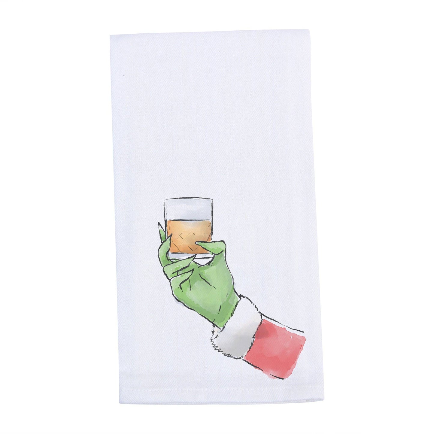 Mean One Hand with Bourbon Christmas Tea Towel