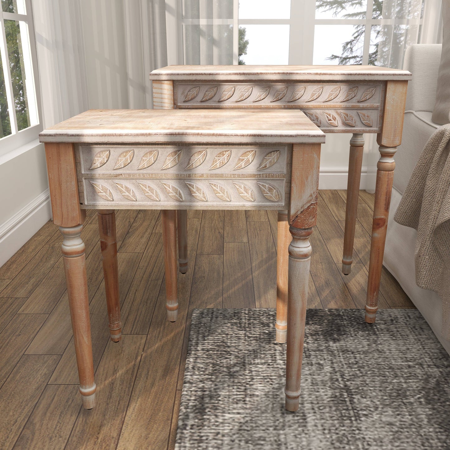 Farmhouse Brown Wooden Accent Table Large