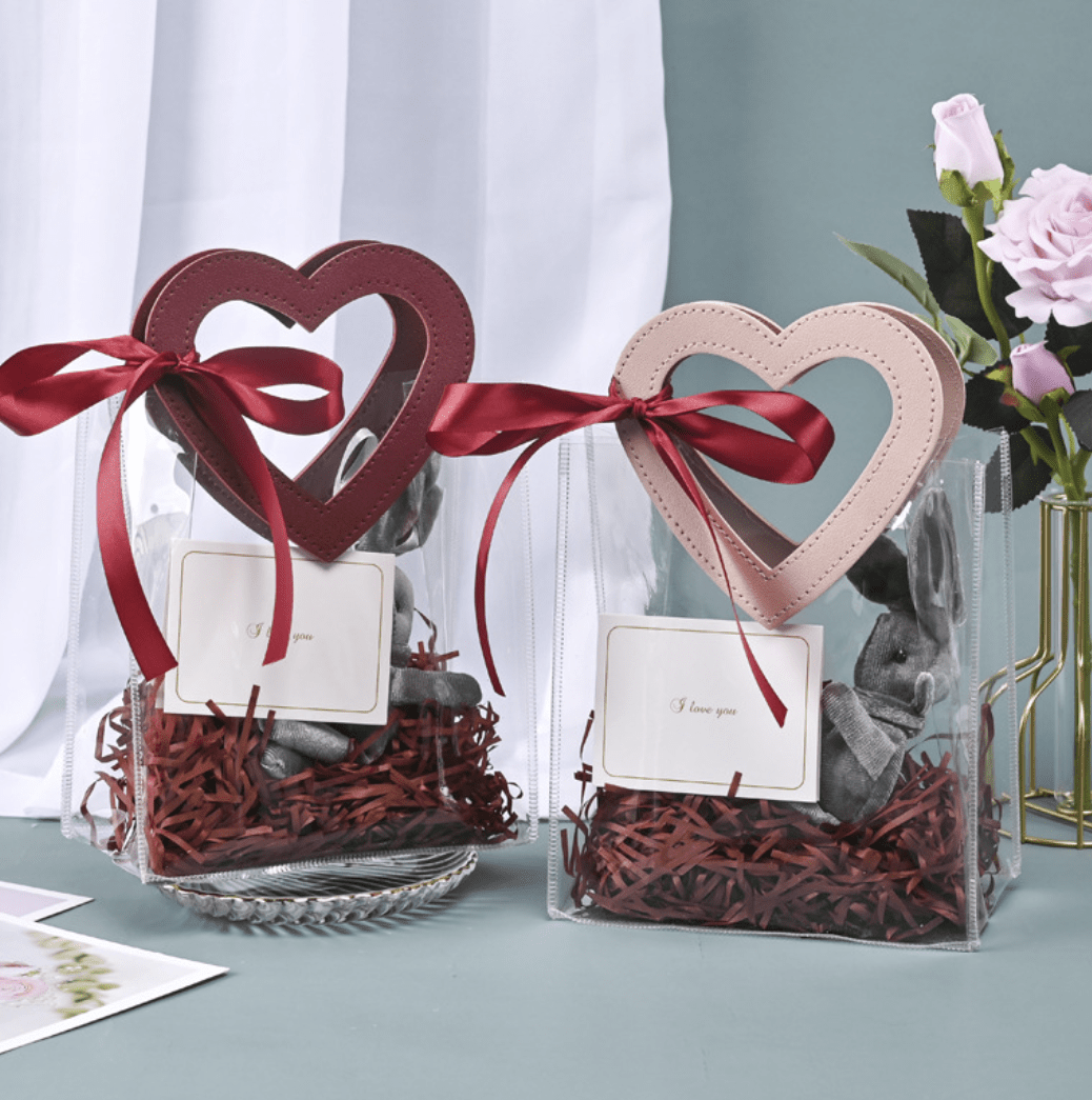 Heart Design Transparent PVC Gift Bag