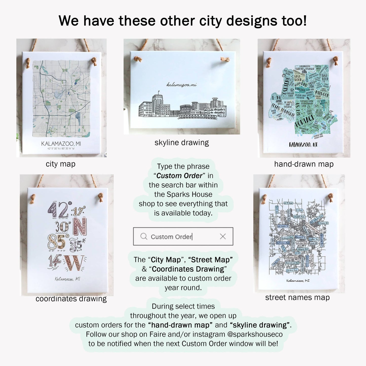 City Street Map Tile Sign - Rectangle - Custom Order