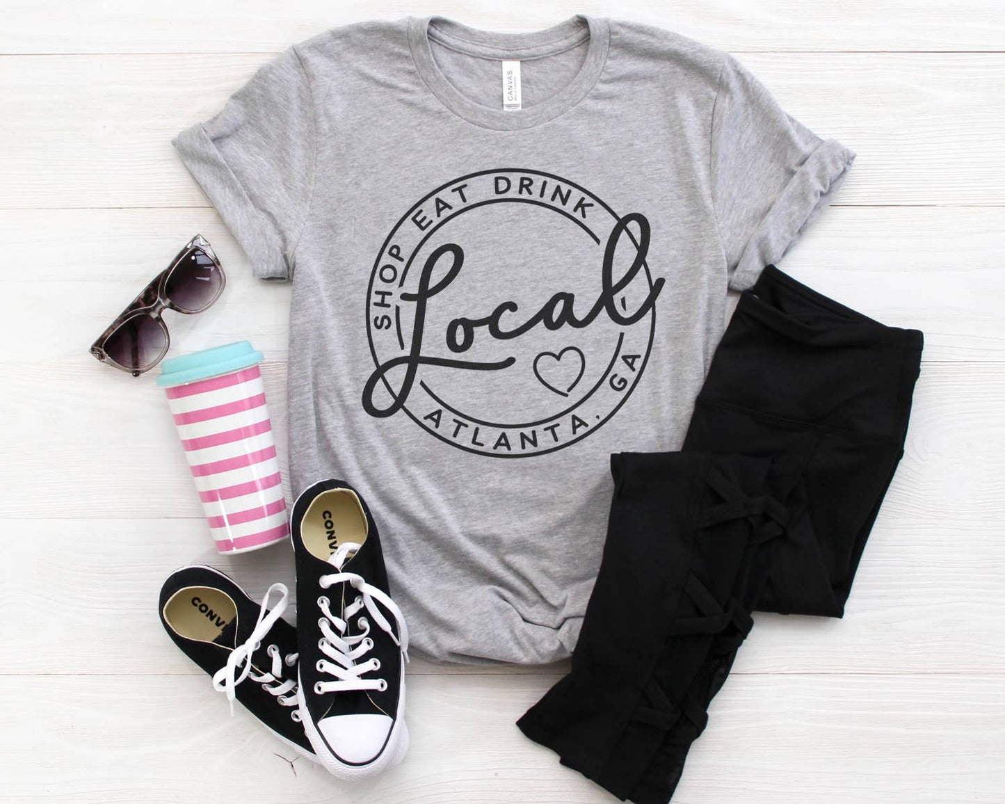 Custom Local Circle Shop Eat Drink Tee NEW COLORS