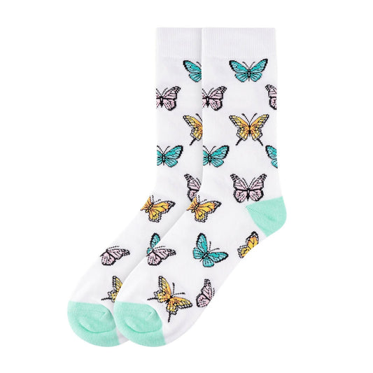 Womens White Butterfly Socks Life is Socks
