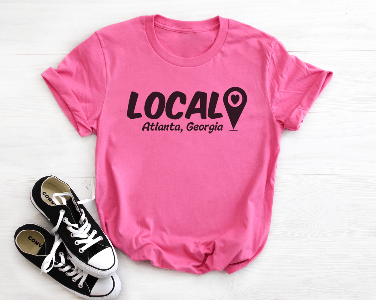 Sip and Shop Map Pin Tee