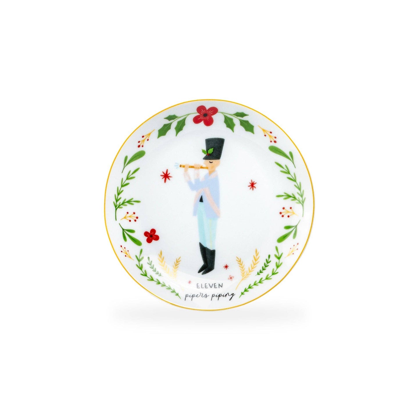 12 Days of Christmas Fine Porcelain Appetizer Plate Set - Gift Box Version