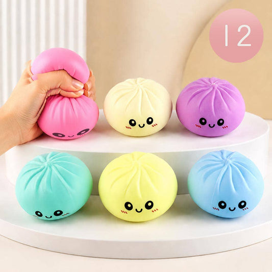 12PCS - Pastel Steamed Bao Bun Dumpling Squeeze Squishy Stress Relief Toy