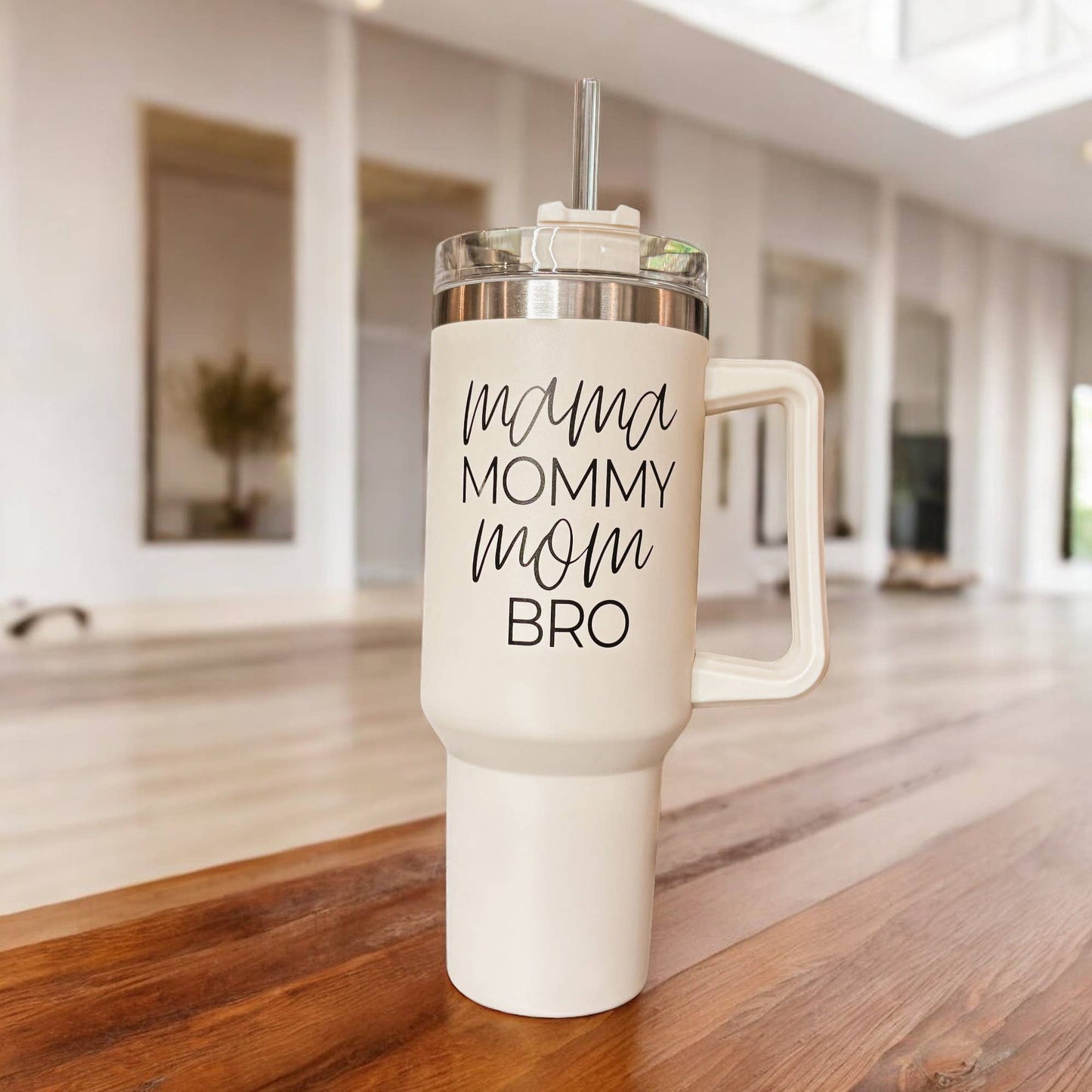 Mom's Sippy Cup, Back to School Gift, 40 oz Pink Tumbler Lid