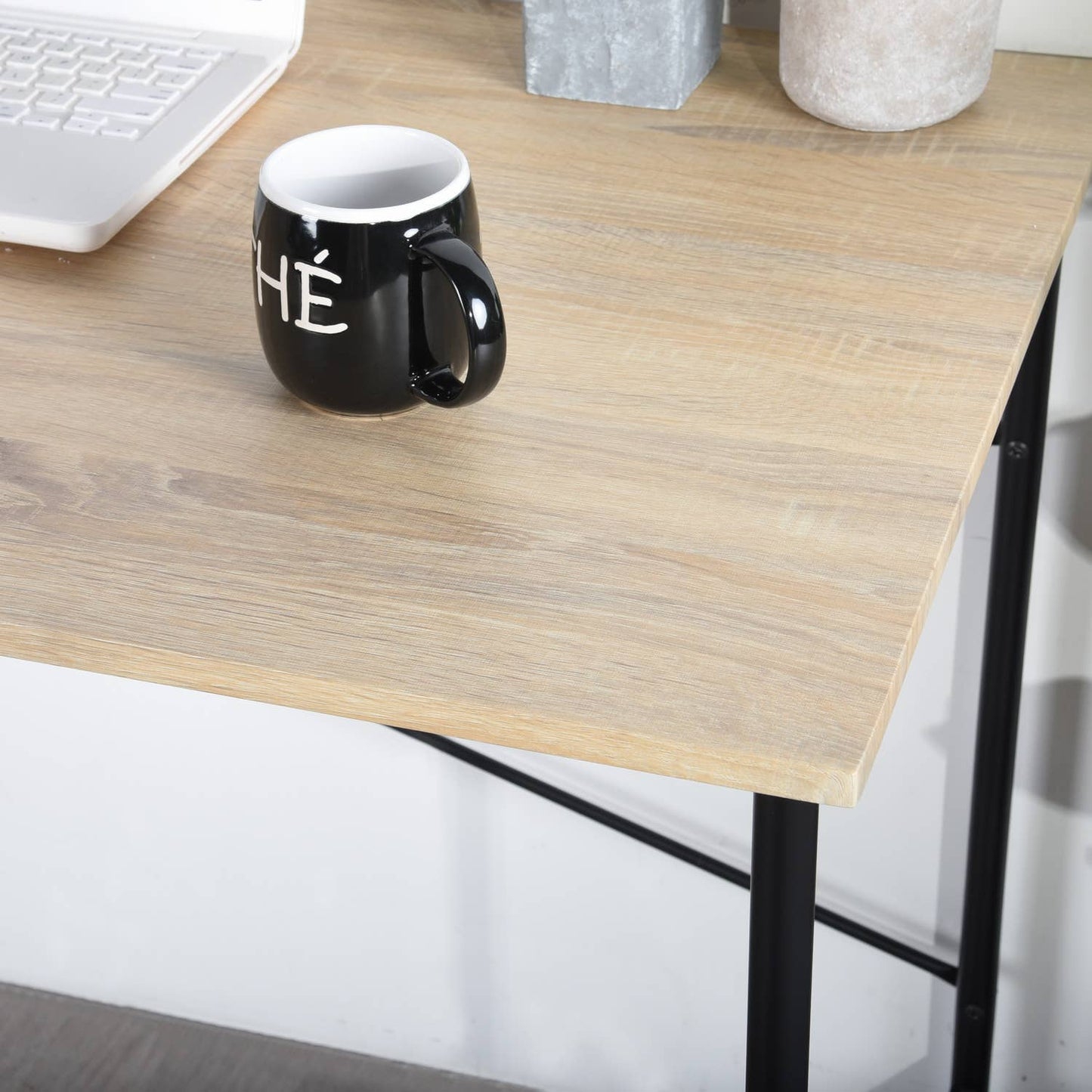 Modern Industrial Writing Desk with Sturdy Metal Frame
