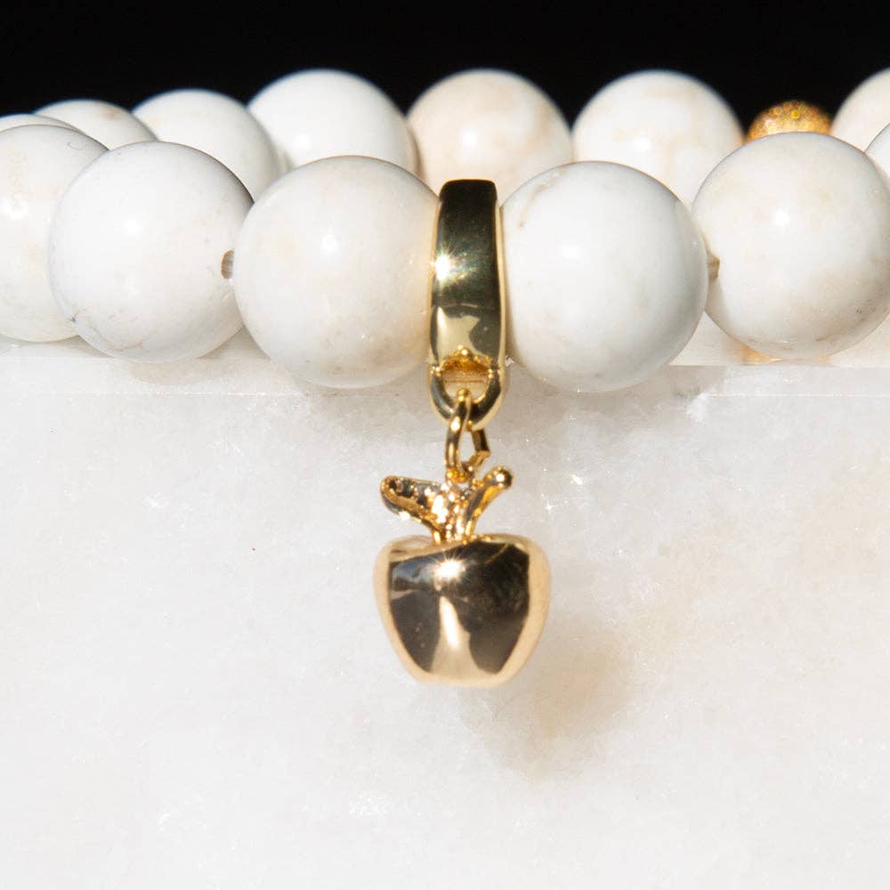 🍎Teacher Gift🍎 Apple Charm, Gold, Charm Bar 