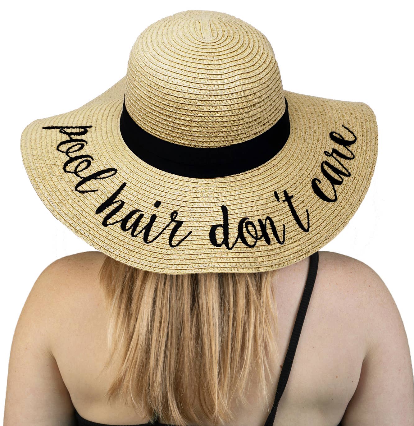 Embroidered Sun Hat - Pool Hair Don’t Care