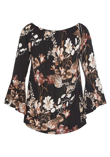 LASCANA Women's Floral Off Shoulder Top