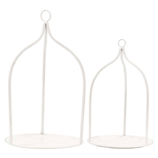 Set of 2 Large White Open Lanterns