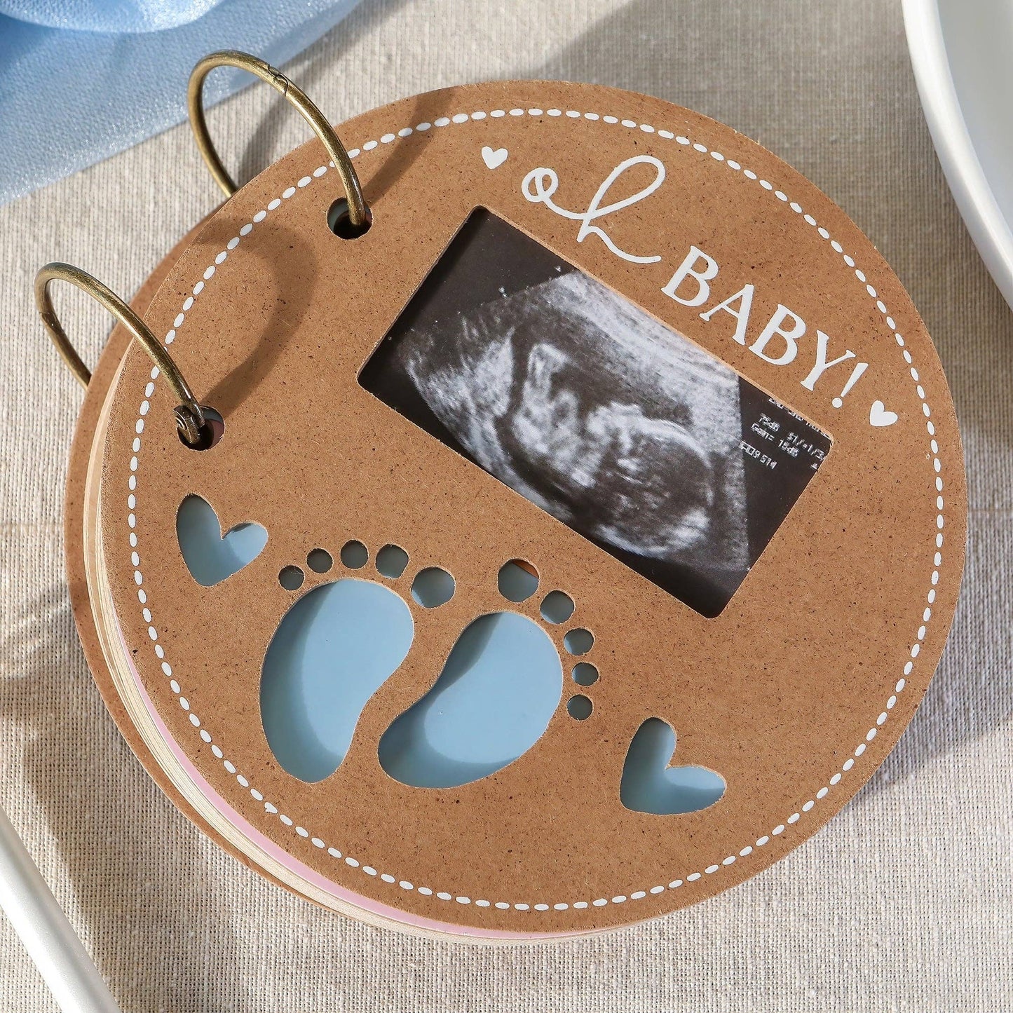 Baby Shower Prediction Advice Card Keepsake Book - Kraft Circle Shape