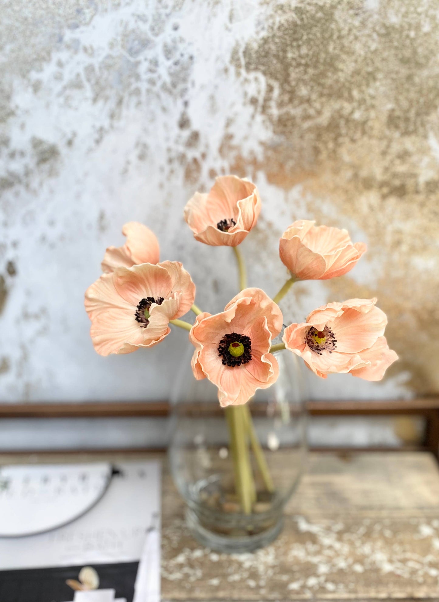 10"-11" Real Touch Poppy-6 stems per bundle