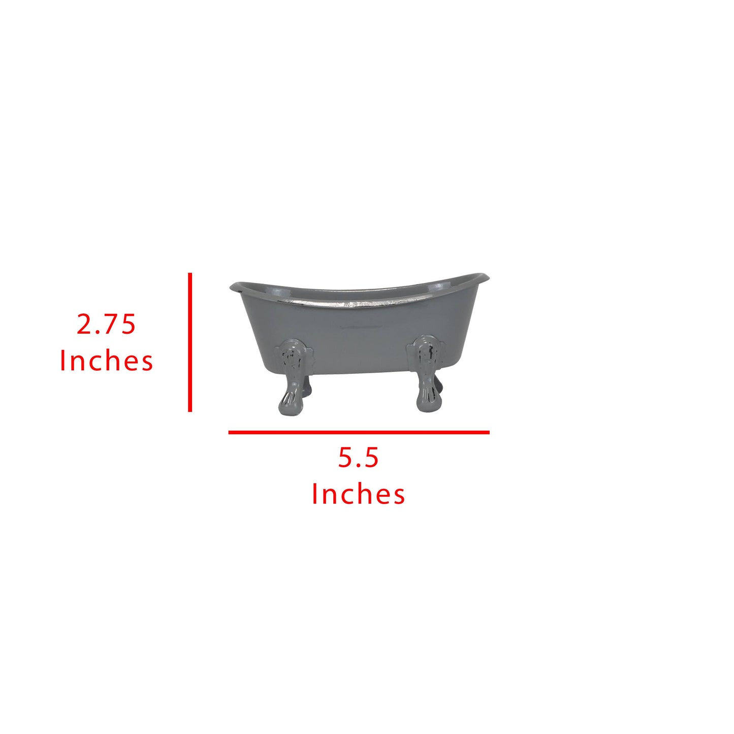Gray Distressed Enamel Bathtub Soap Dish