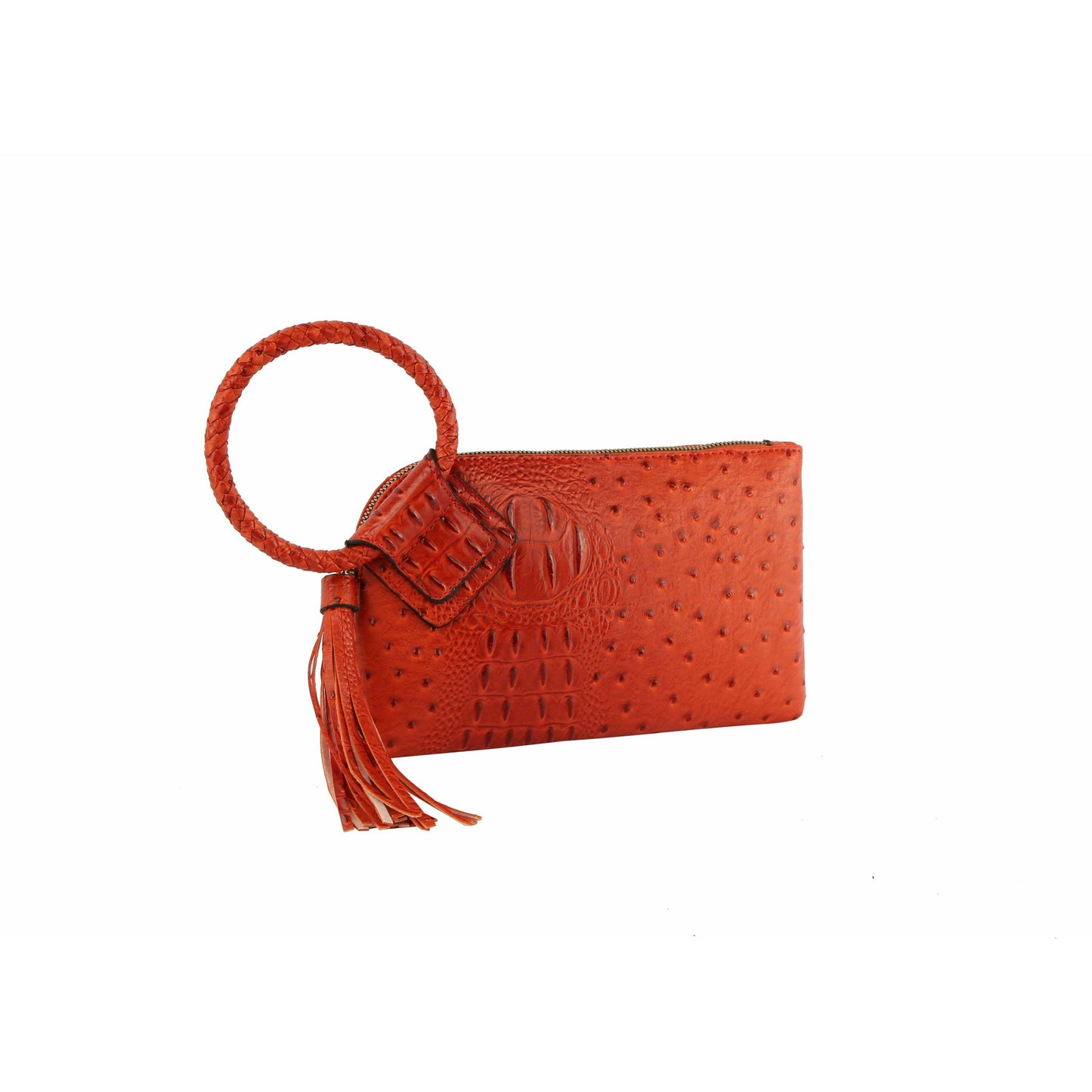 HF  Tassel Accented Embossed Wristlet Clutch  JYV-0374