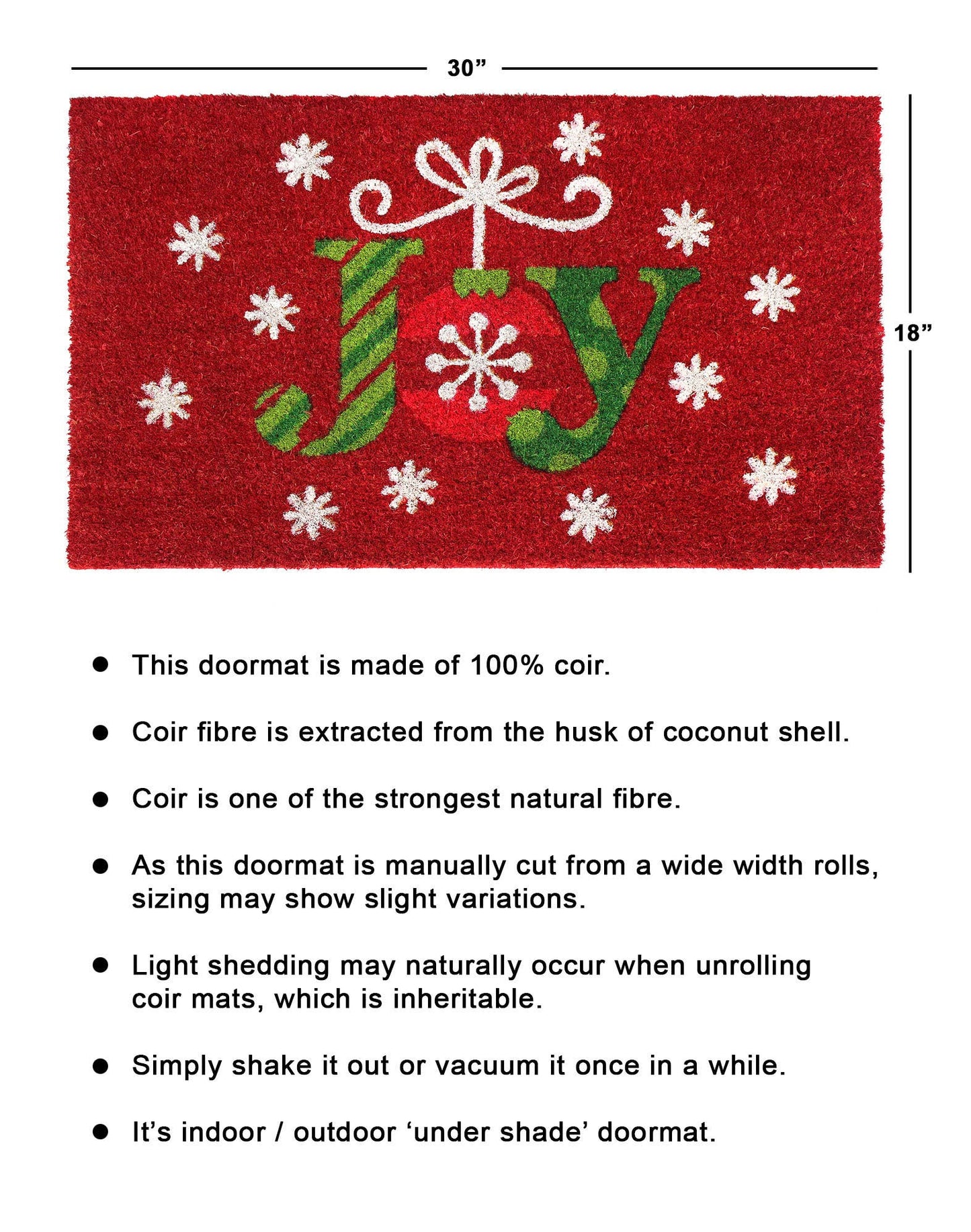Joy Flakes Doormat, 18" x 30"