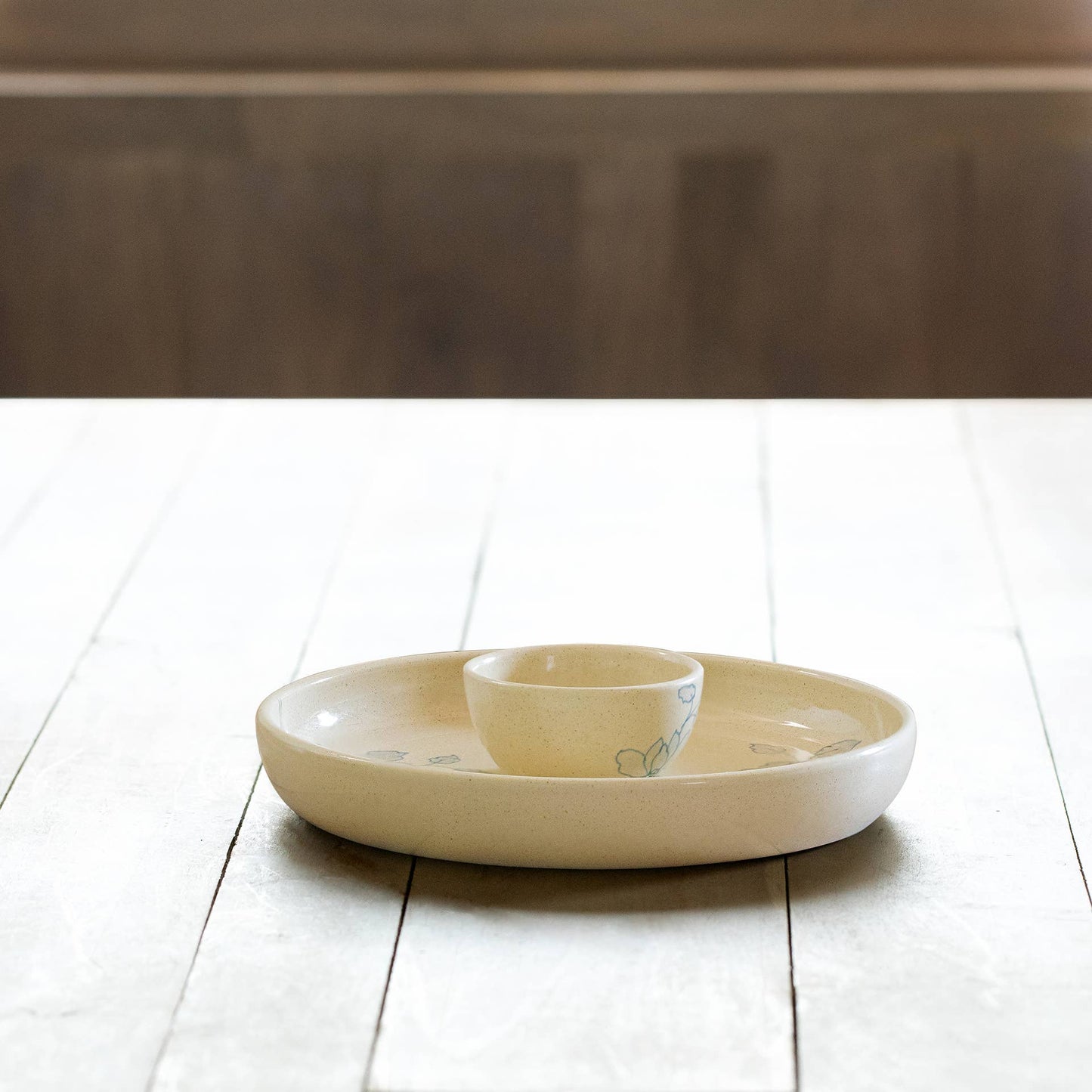 Handcrafted Ceramic Chip and Dip Bowl