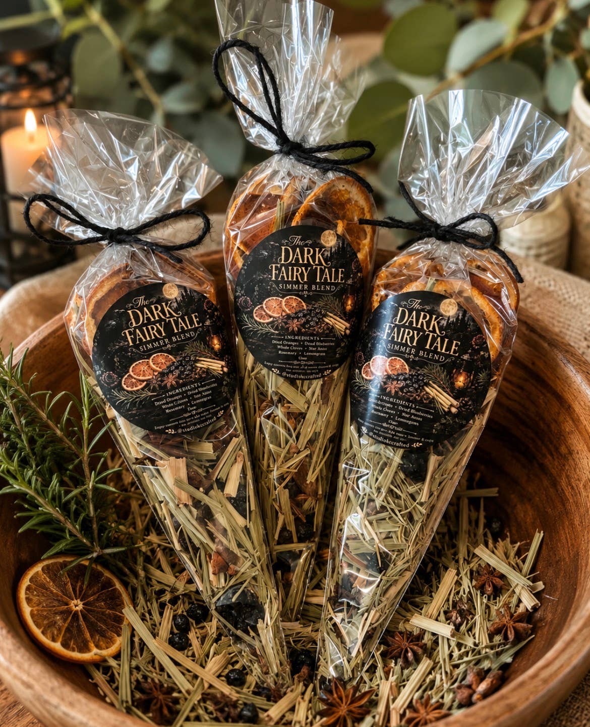 Dark Fairy Tale Simmer Pot Blend, Enchanted Forest Home Fragrance, Halloween Simmer Pot Kit, Gothic Fall Gift, Botanical Decor, garden party