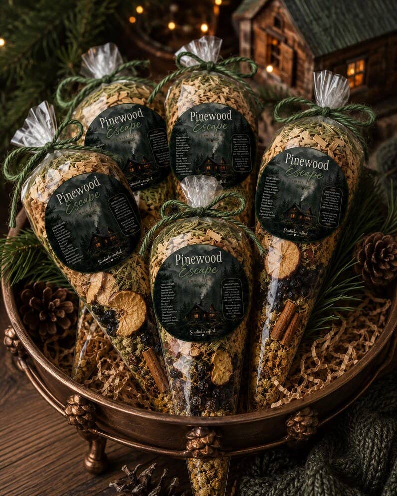Pinewood Escape Simmer Pot Blend, Mountain Cabin Scent, Woodsy Home Fragrance, Natural Simmer Pot Gift, Rustic Cabin Decor Gift