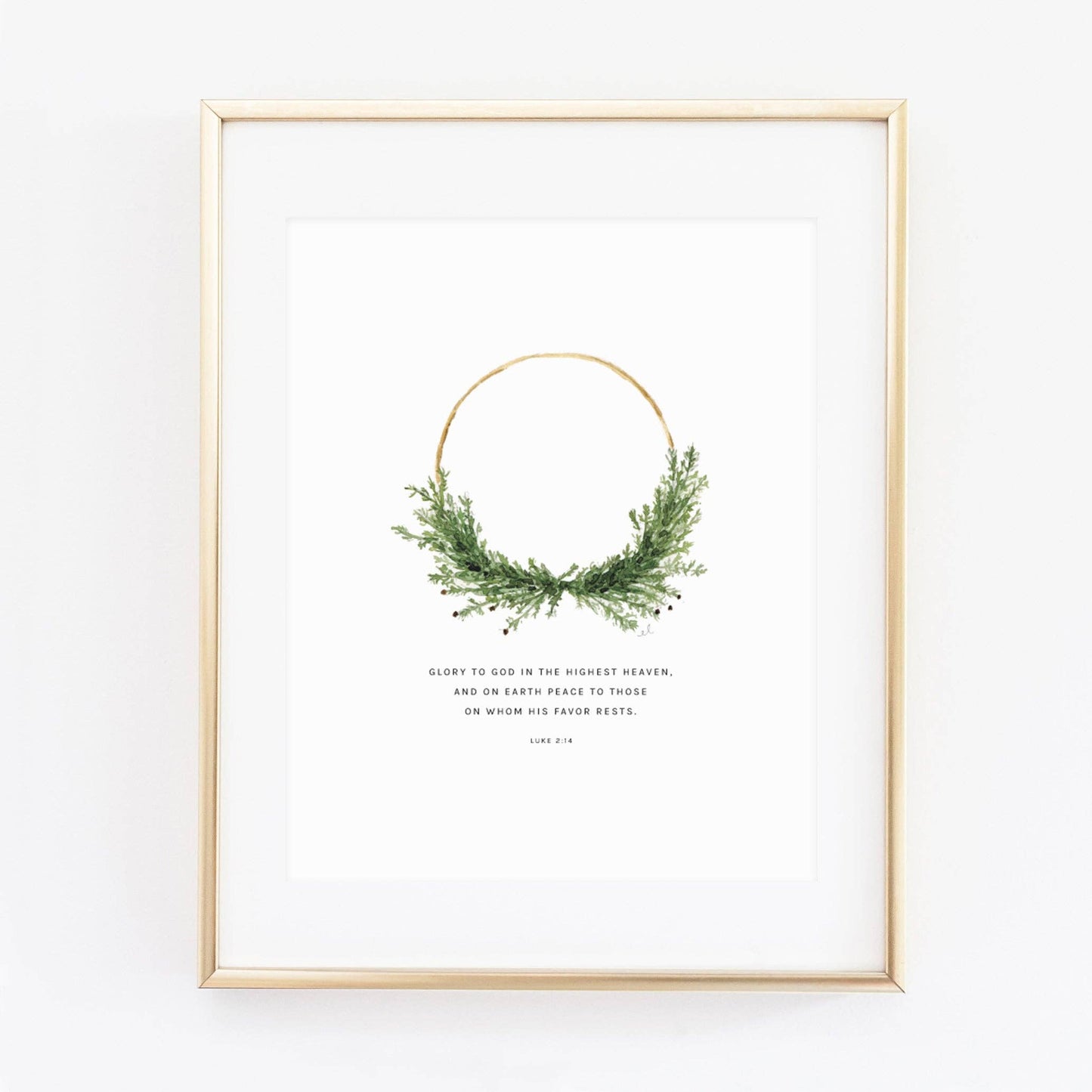 Luke 2:14 wreath scripture print