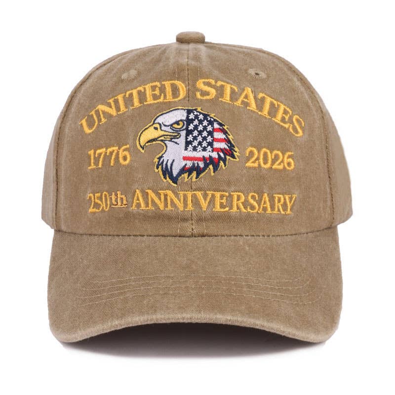 250th Anniversary Flag Eagle Embroidered Baseball Cap