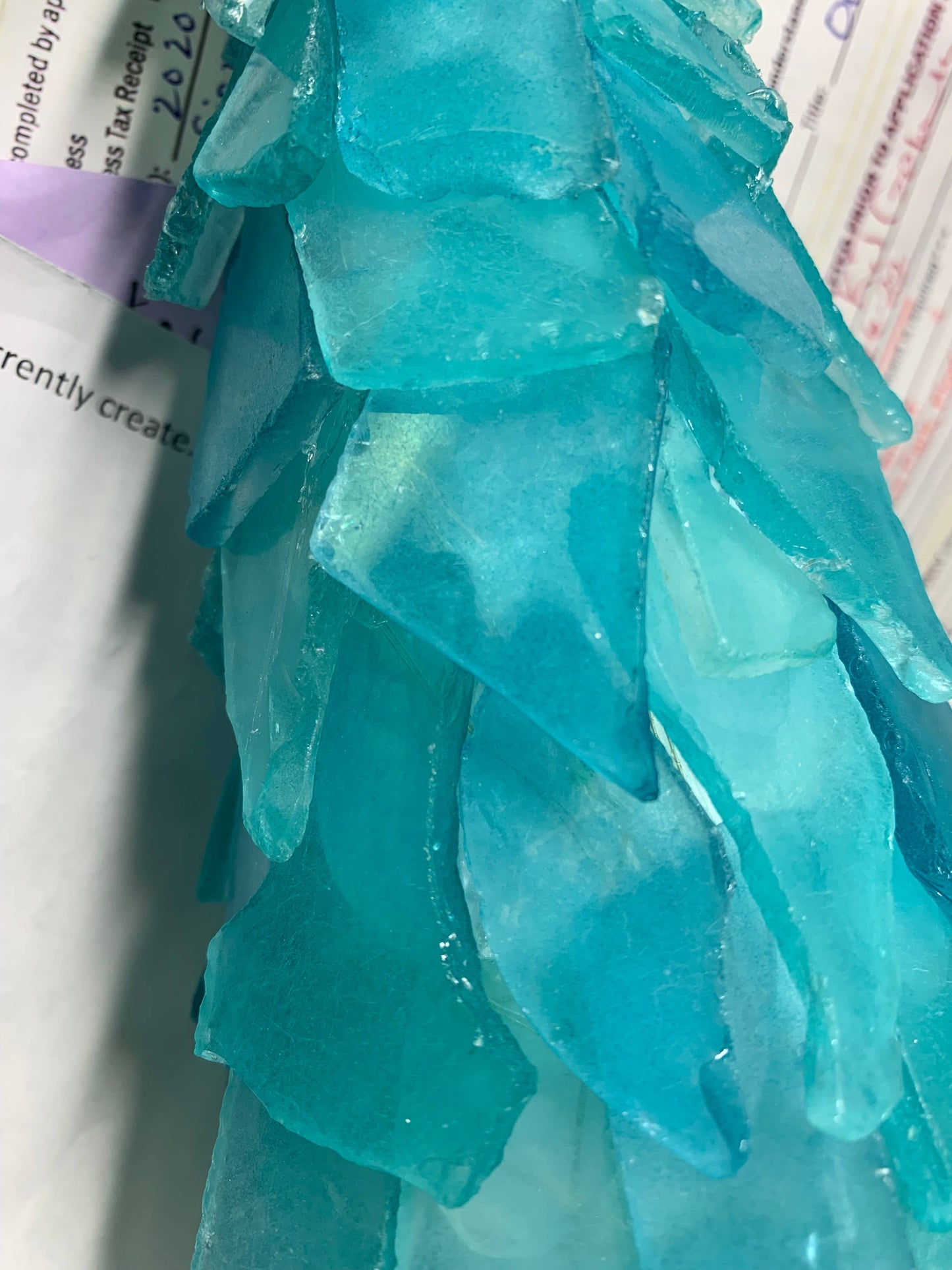 Mini Seaglass Christmas Tree No Lights Resin Starfish, 6 in