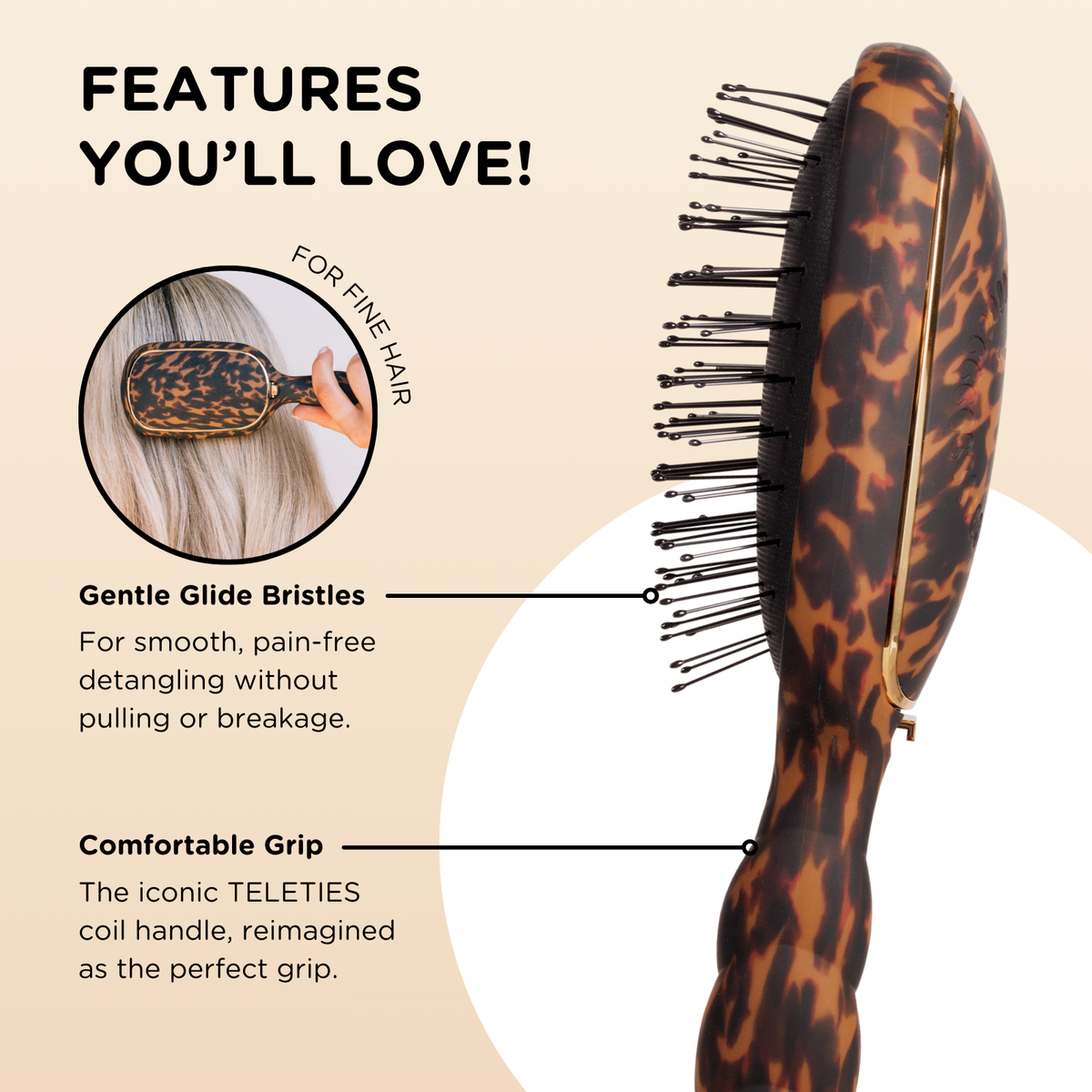 Detangler Brush |Tortoise| Fine