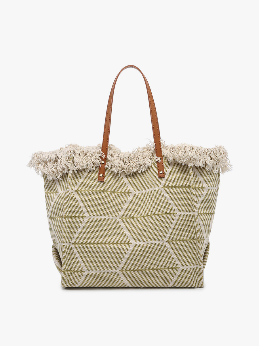 M2091 Madison Handwoven Fringe Tote – Woven Cotton Bag
