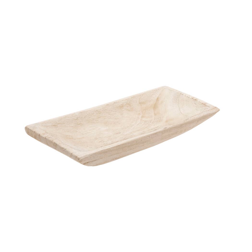 White 15in. Wooden Rectangular Coastal Trays