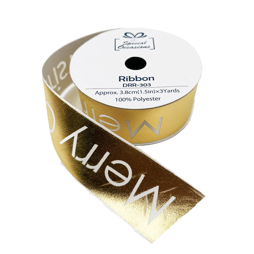 Ribbon Roll-Christmas Designs, 12Rolls/PDQ, 1"x3Yards/Roll