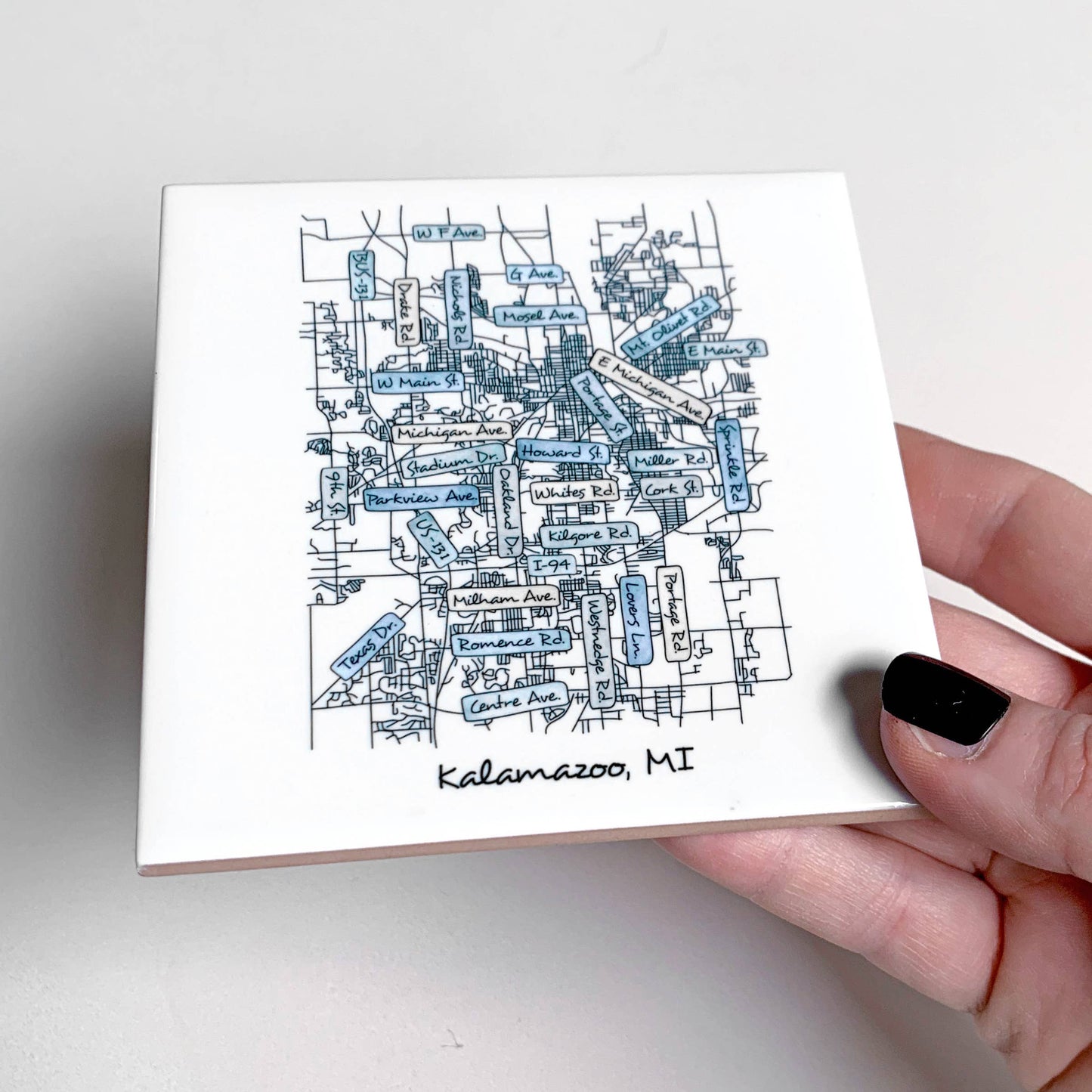 Street Names Map Coasters -