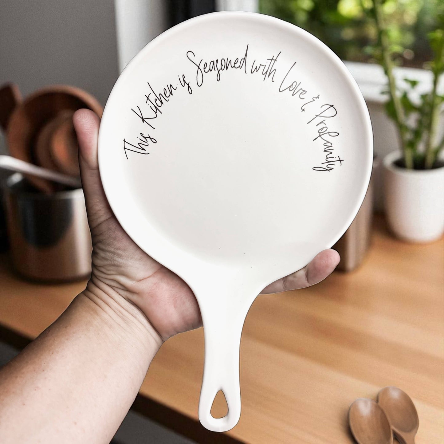 Spoon Rest Ceramic Funny, Modern Kitchen Foodie Decor & Gift