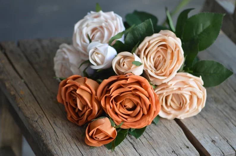 28.75"-Elegant Fall theme Real Touch Cabbage Rose