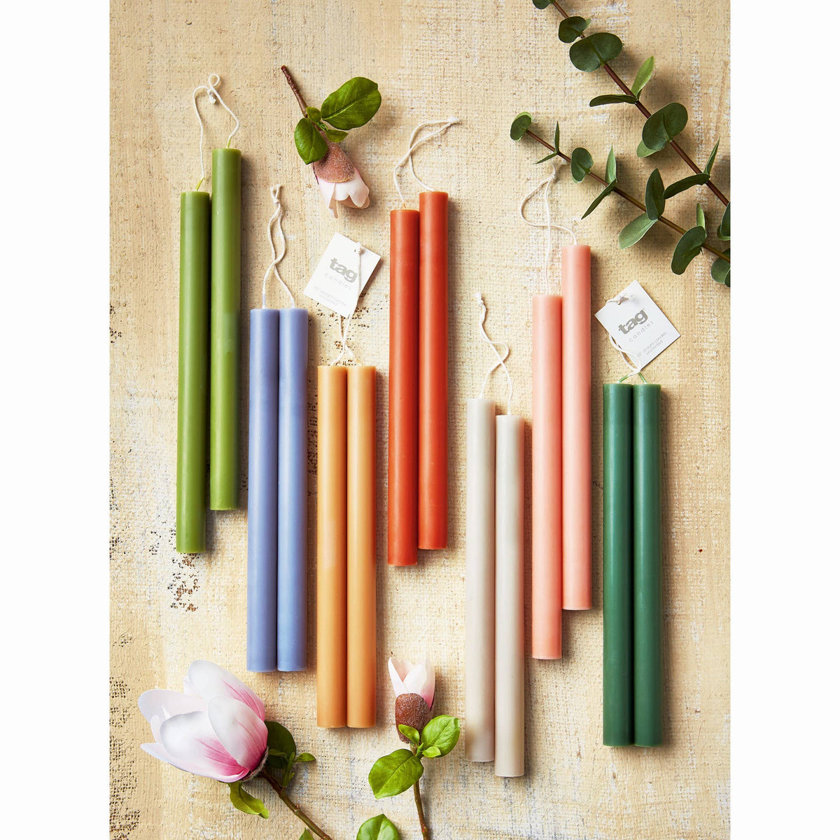 10" Straight Candles Set/2 White Paraffin