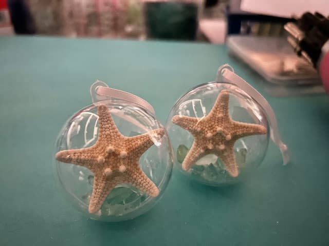 Seaglass Starfish Christmas Ornament