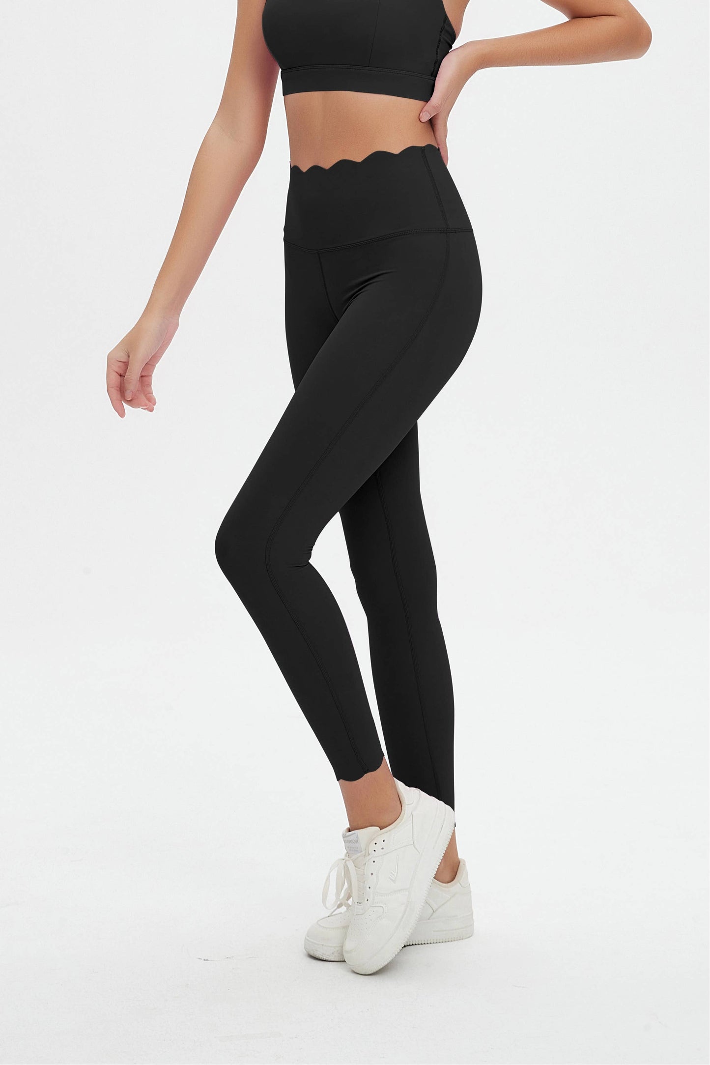 Sylvie Lycra® Scallop High Waist Leggings