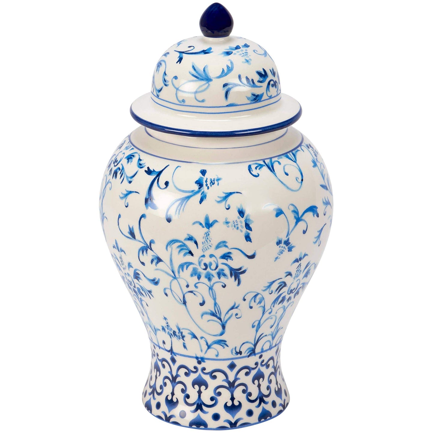 Large Indigo Temple Jar