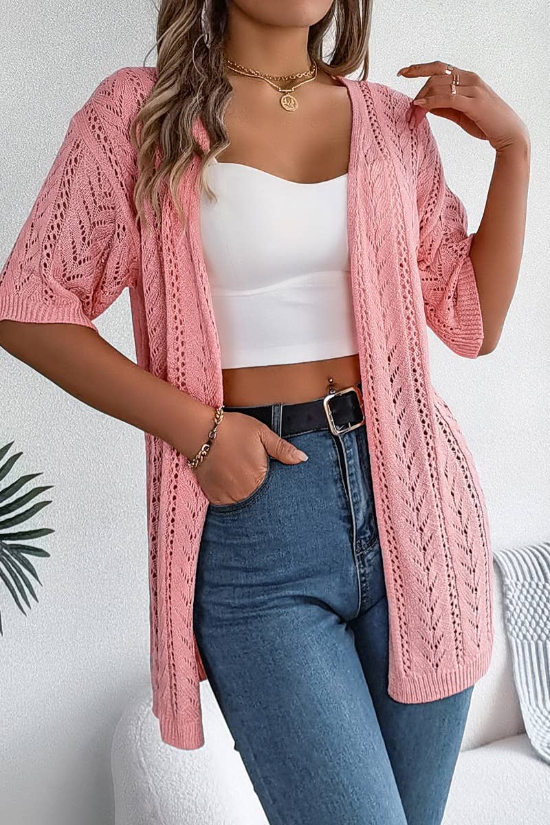 HOLLOW-KNIT SUNSCREEN SHIRT