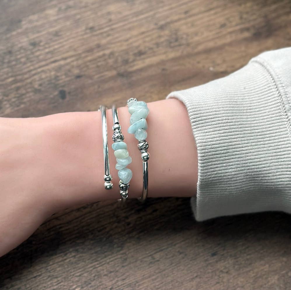 Heavenly - Genuine Aquamarine Nugget Bracelet