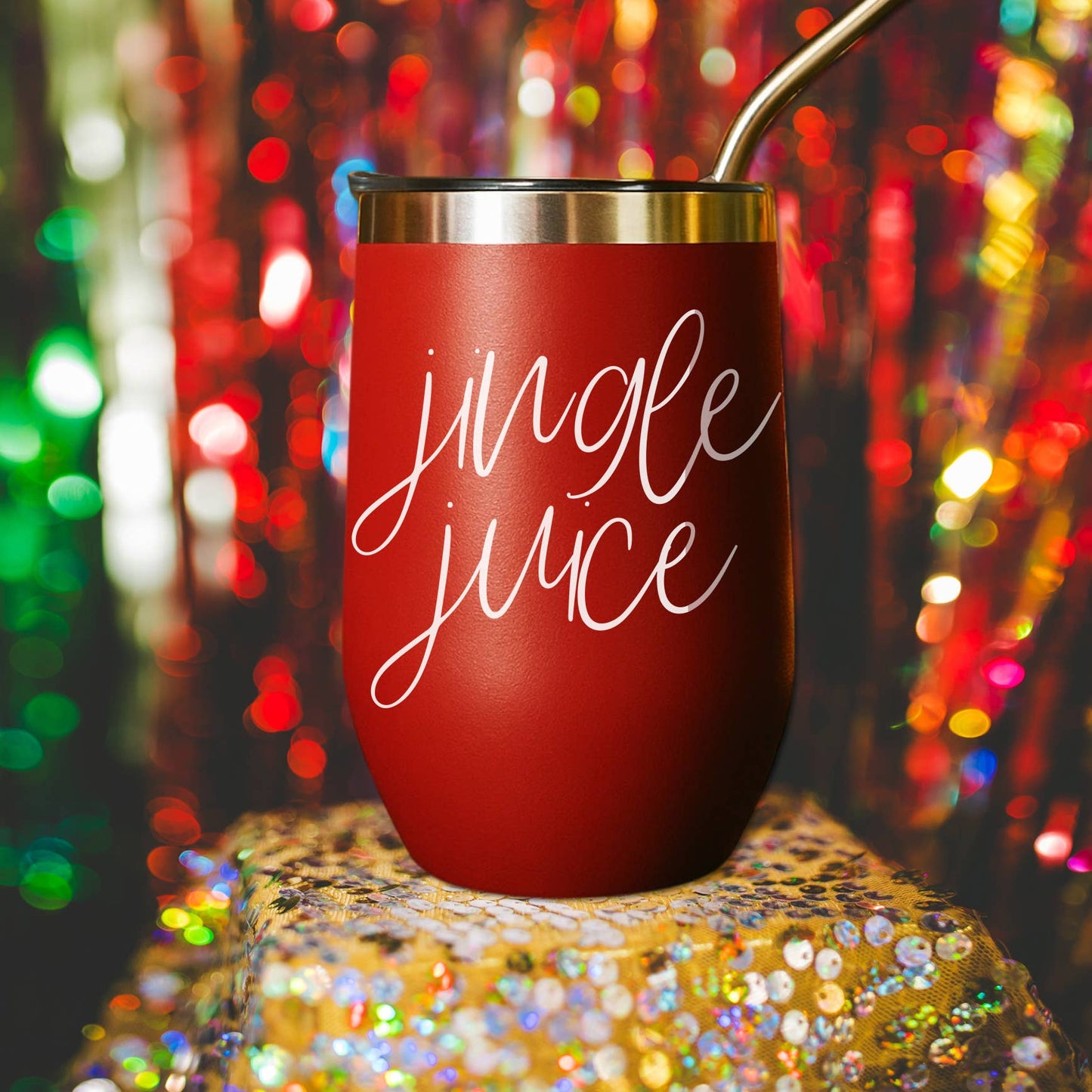 Jingle Juice Red Holiday Tumblers w Lid