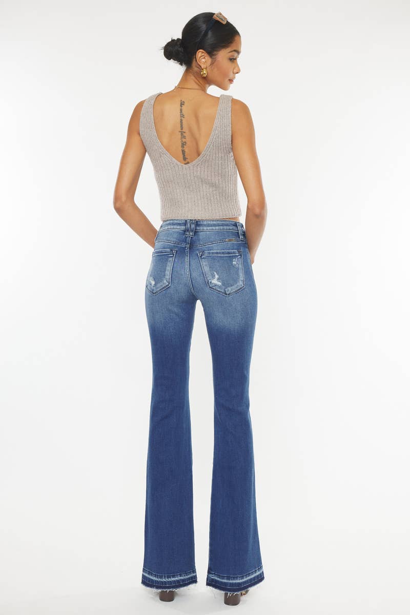OPEN PACK SIDE PANEL HIGH RISE FLARE JEANS-KC9326D