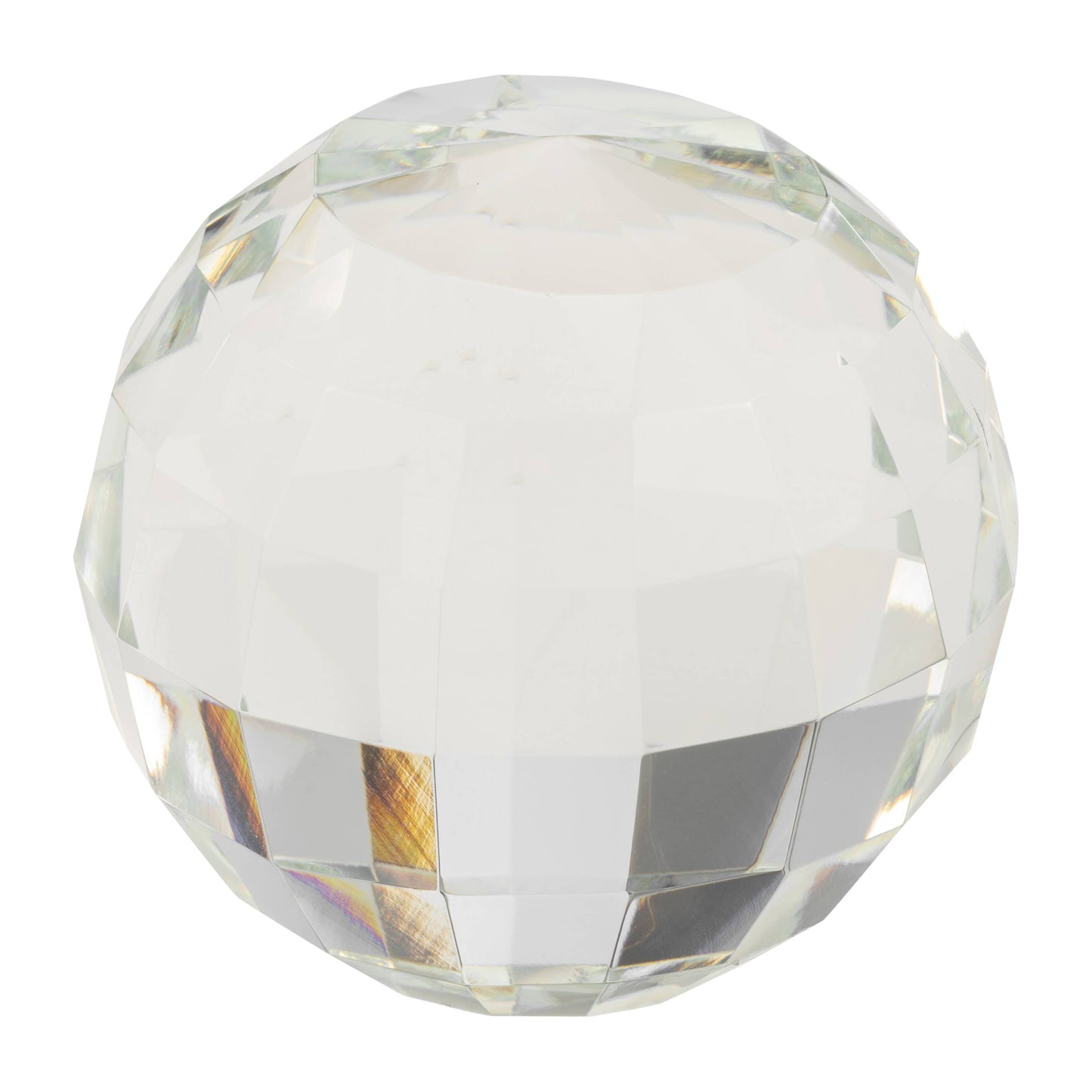Clear 3 in. Crystal Glass Modern Solid Round Orb